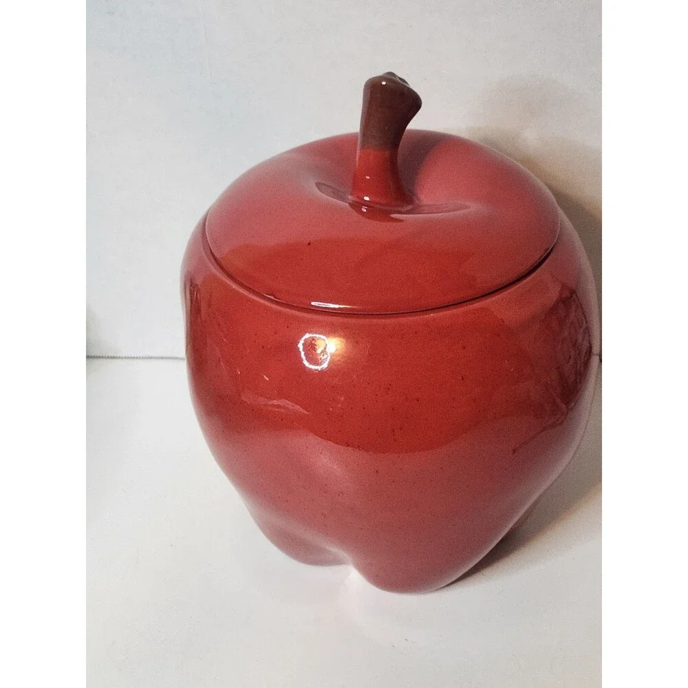 Rare Vintage Large Red Apple Cookie Jar